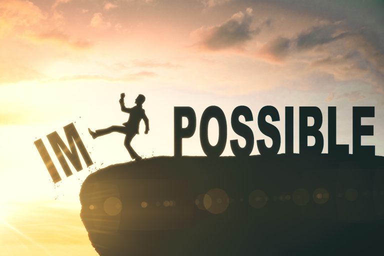 Motivational speaker Image showing positive attitude of creating possible out of Impossible
