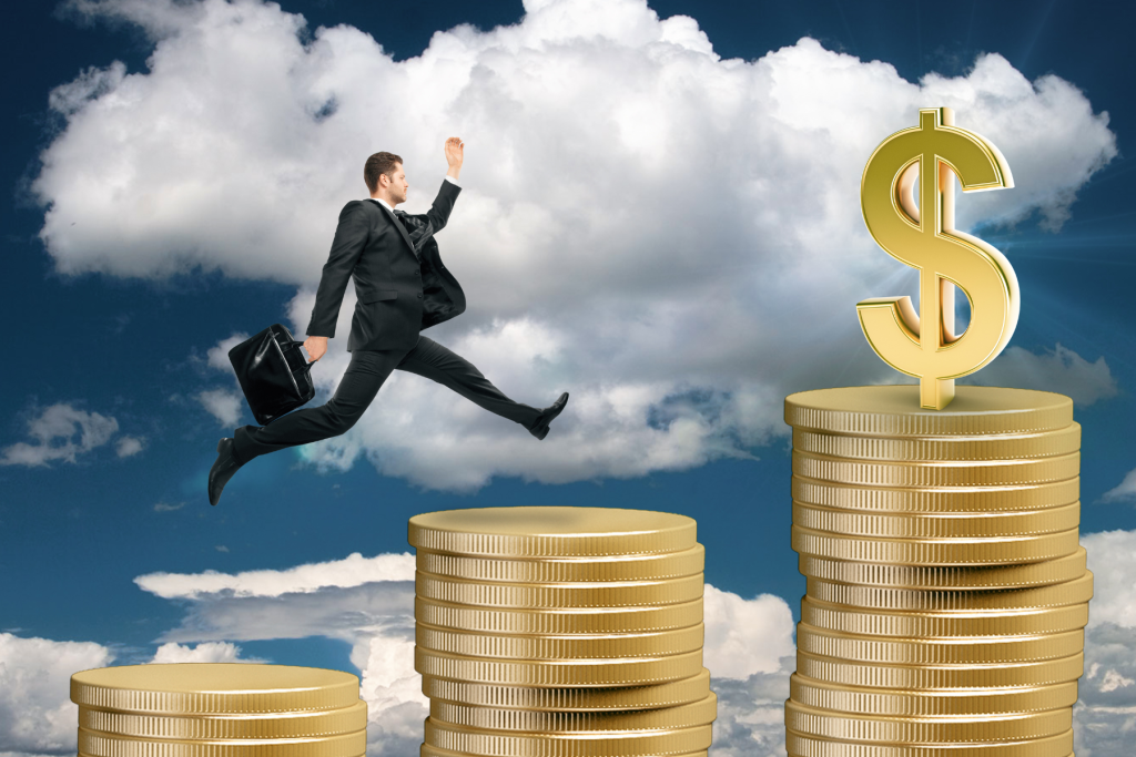 Image of individual attaining financial freedom through wealth mastery with happy park